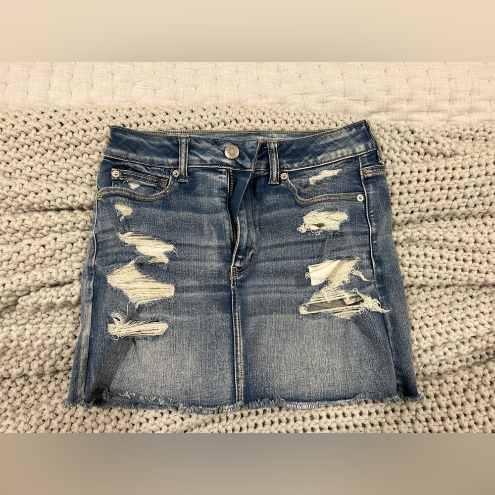 DENIM SKIRT HIGH-WAISTED AMERICAN EAGLE AE NE(X)T LEVEL